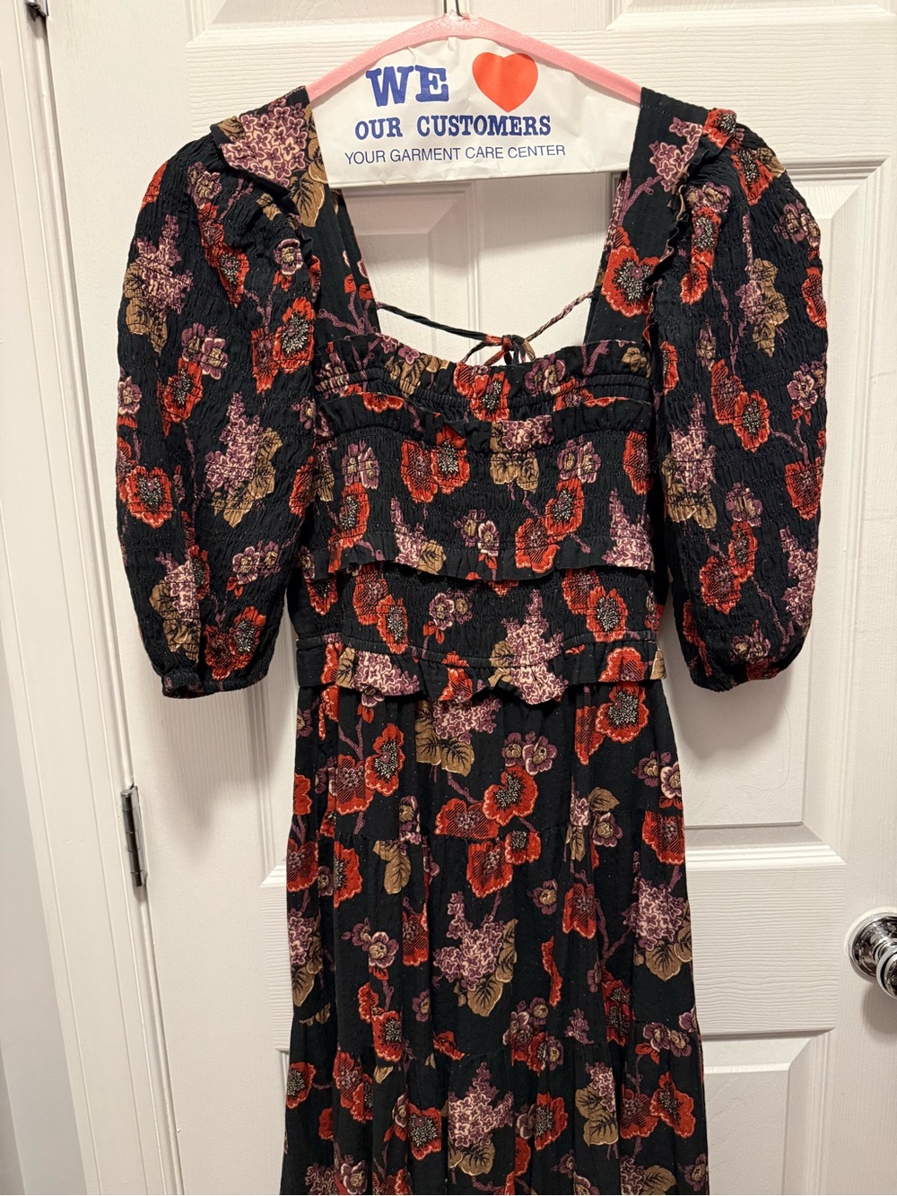 Sea New York Smocked Puff-Sleeve Floral Maxi Dress